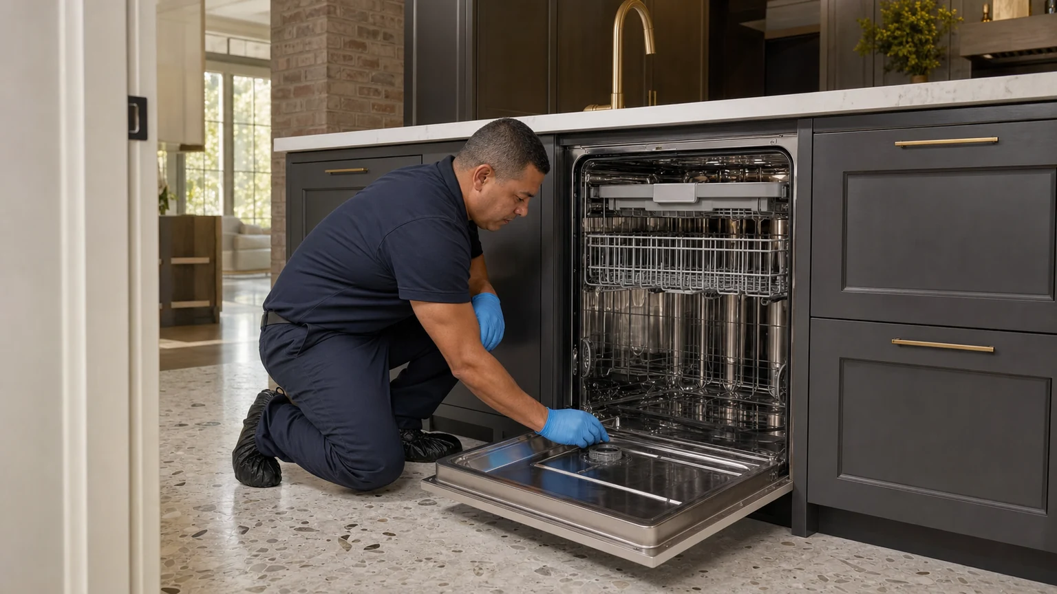 Panel-ready dishwasher diagnostic visit in Johns Creek